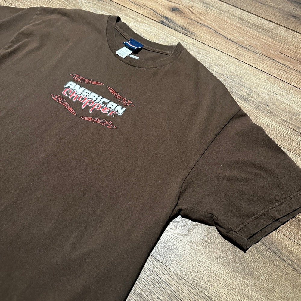 Y2K American Chopper Brown Graphic‎ T-Shirt Mens XL